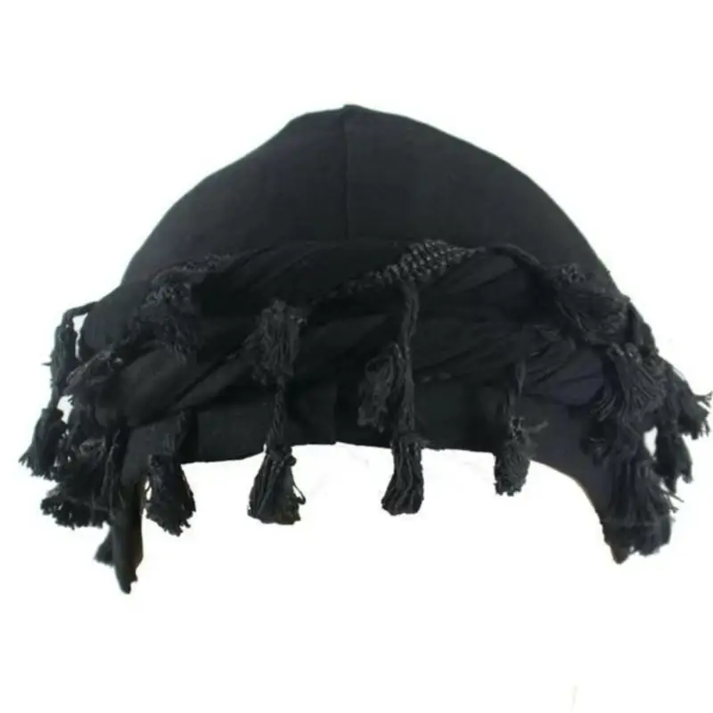 Men's Casual Turban Hat with Tassel Design Fashionable Trendy Plain Color Suitable for Party Daily Wear All Match Exquisite Ideal Birthday Gift Male A