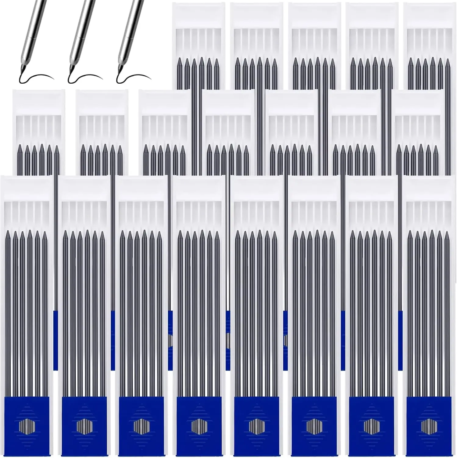 120 count 2.8 mm Carpenter Pencils Refills HB Refill for Construction Pencils Refills Mechanical for Writing Drawing Drafting Woodworking Construction(Black)