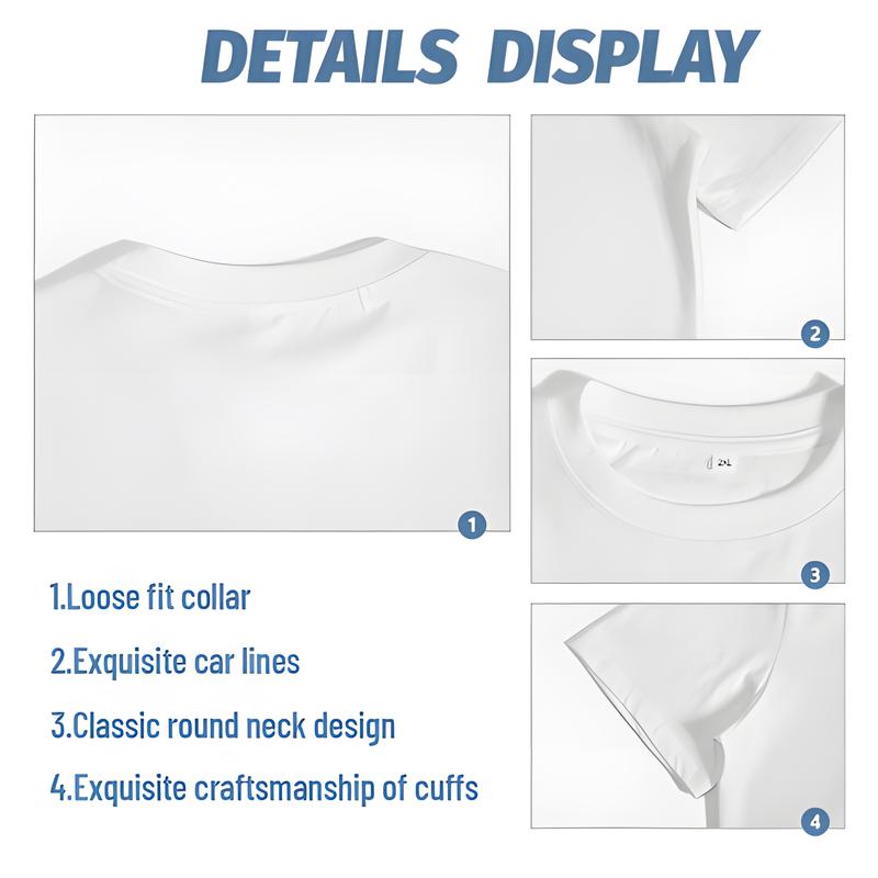 Custom White & Black Double-Sided Personalized T-Shirt - Custom Logo/Graphic Printing on Front & Back, Unisex Short Sleeve Cotton Tee with Your Own Photo/Text, Comfortable Casual Attire for Men & Women, Promotional Events, Team Uniforms, All-Season Casua