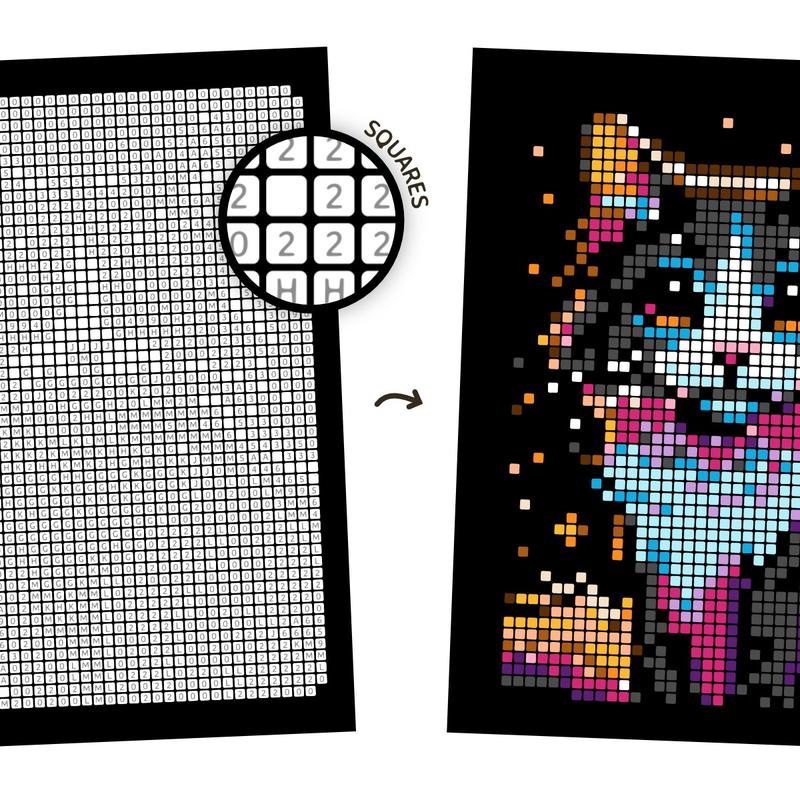 100 Color by Number Mysteries: A Coloring Book for Adults Relaxation and Wonder – Squares, Diamonds, Dots