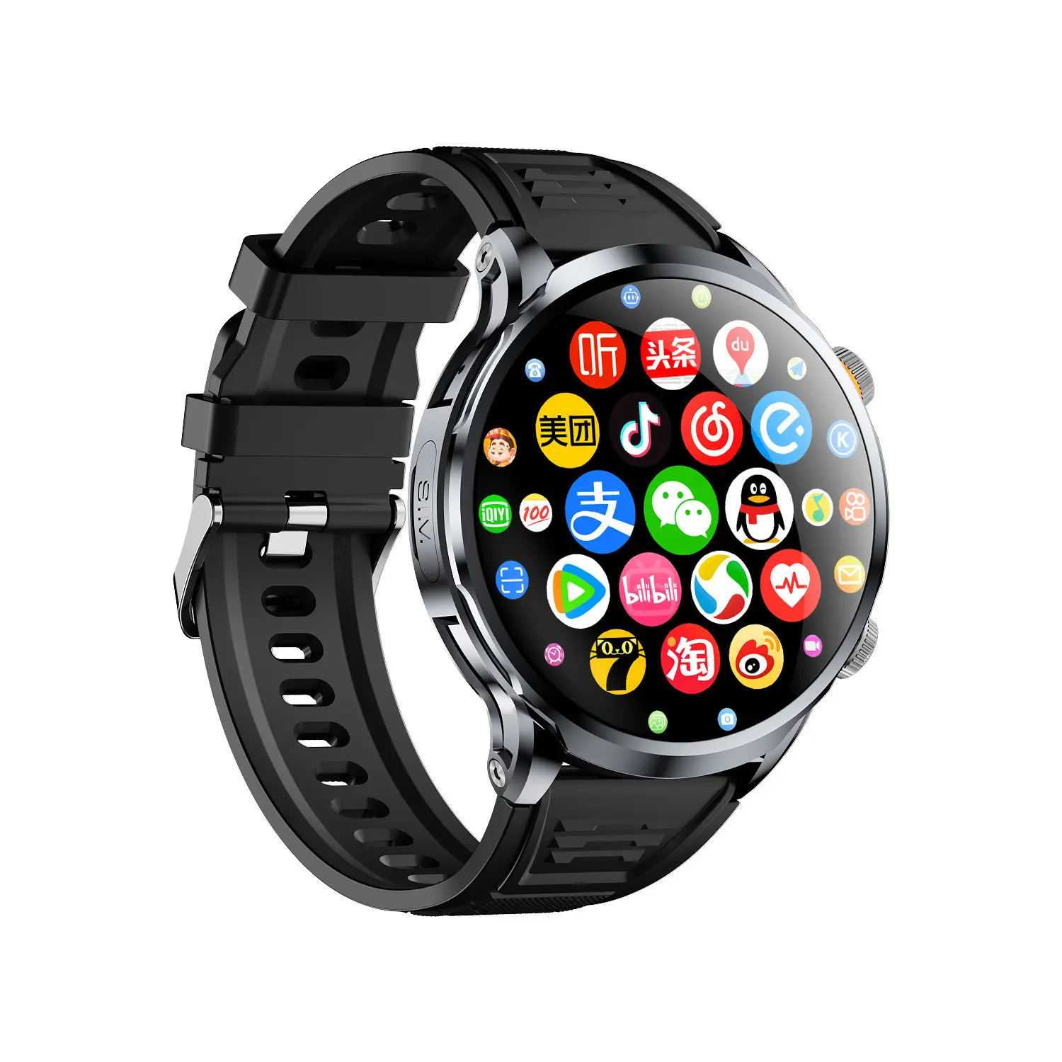 H18 Smart Wristwatch - TikTok-Trending Wearable Device, 5G SIM Card Full Network Connectivity, 1.95 AMOLED Round Screen, HD Camera, Independent App Download, Waterproof Titanium Build, Heart Rate Tracking