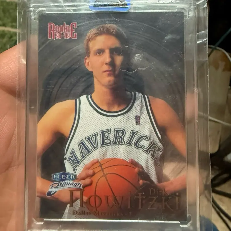 1998-99 Fleer Brilliant Dirk Nowitzki Rookie card for the Dallas Mavericks