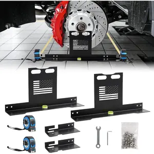 Upgraded Wheel Alignment Tool Kit- Automotive Wheel Alignment Tool Without Removing Calipers, Alignment Tool Plates with 2 Imperial Measuring Tapes,Compatible with  , , and SUVs