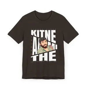 Kitna Aadmi The Iconic Bollywood Dialogue Sholay Movie Indian Movie Unisex Jersey T-Shirt Casual Cotton Fabric Short Sleeve Design