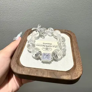 Natural White Assai Pearl Design Fairy Sweet Best Friend Student Gift Snowflake Crystal Bracelet DIY