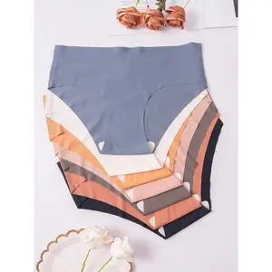 Women's Plain Seamless Knicker, Soft Comfy Breathable Panties Set for Daily Wear, Underwear for All Seasons