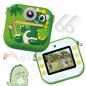 Upgraded 1080P HD Dino Digital Camera - Kids' Selfie Instant, Various Colorways & Portable - Captivating Birthday Surprise for 3-12 Years Old