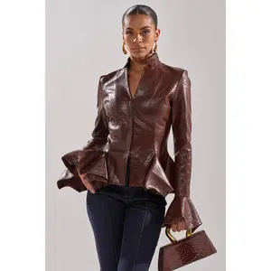 CARMEN BODYCON BLAZER IN BURGUNDY