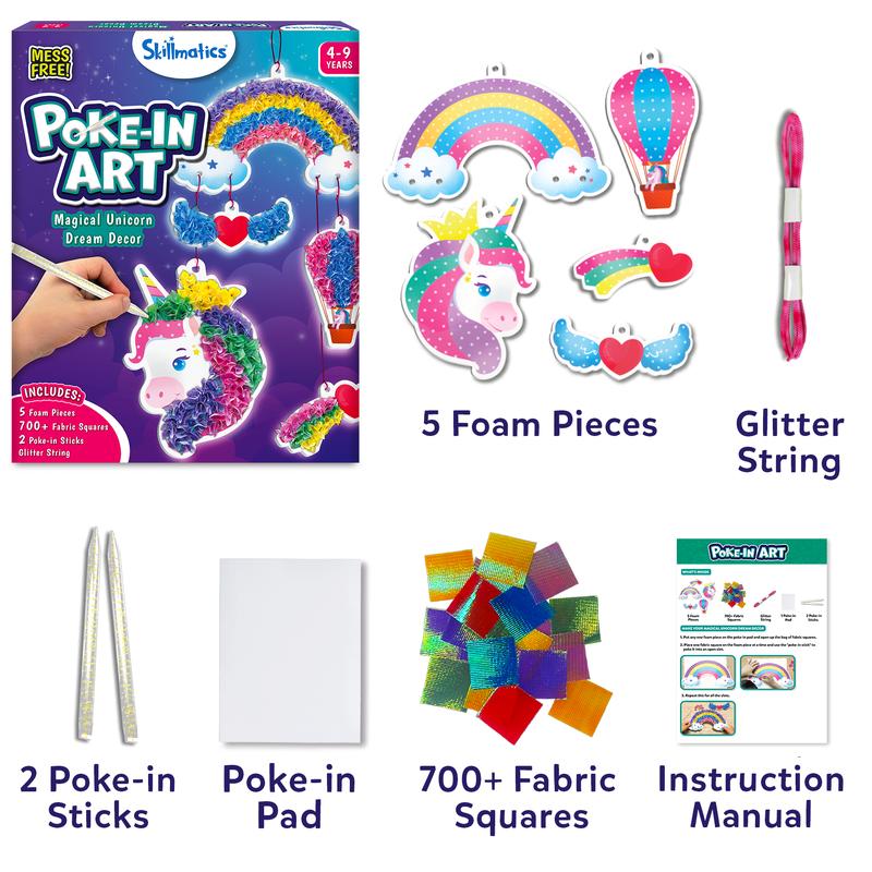 Skillmatics Poke-in Art - Art & Craft Activity, Mess-Free Art for Kids, DIY Kit, Gifts for Girls & Boys Ages 4 to 9 Creative Play Artistic
