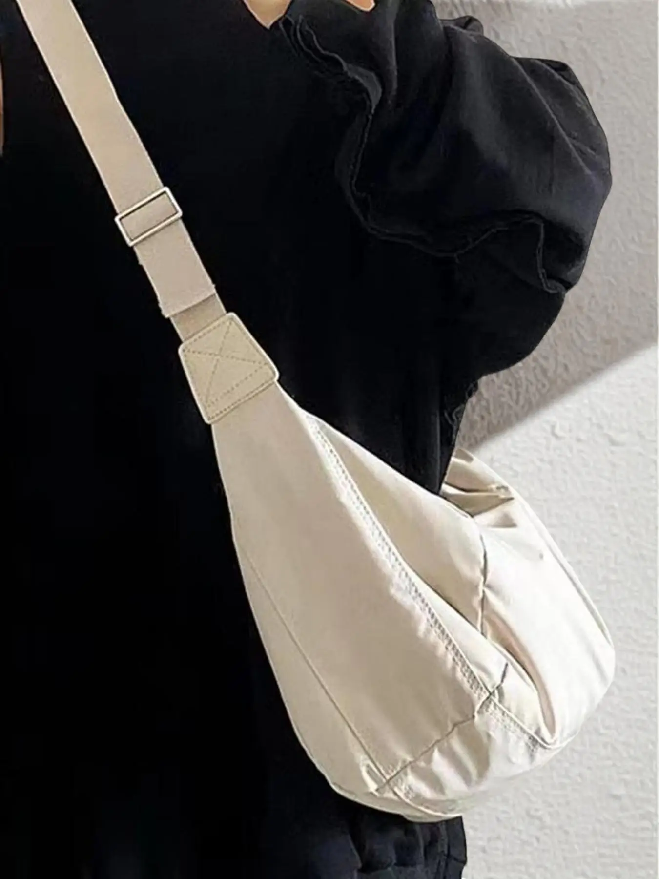Women's Casual Plain Hobo Bag, Fashionable Versatile Lux Bag, Minimalist Crossbody Bag for Daily Used, Large Capacity Shoulder Bag