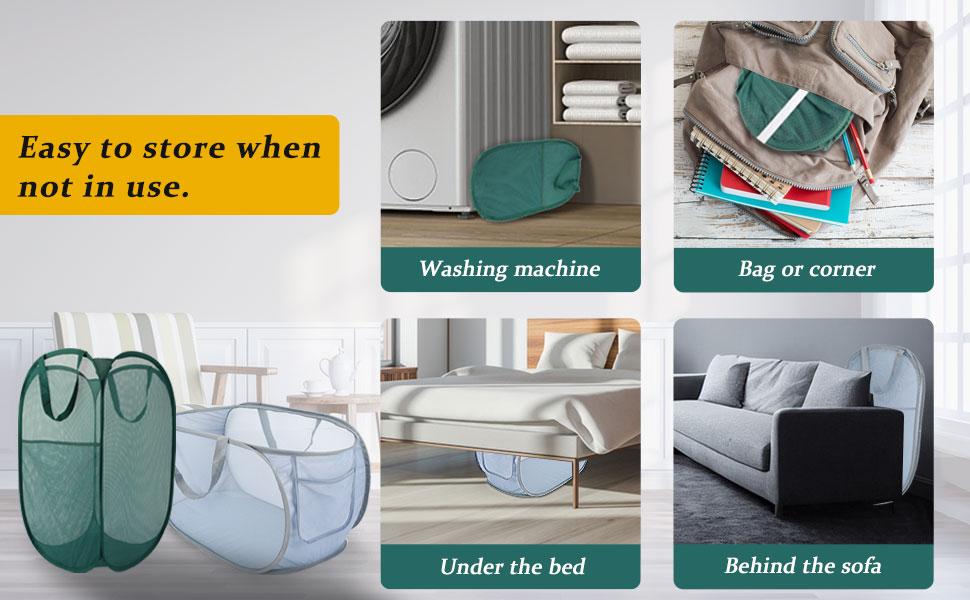 Closet storage baskets，Dirty Clothes Bin，Foldable Laundry Hamper，Mesh Laundry Hamper，Large Capacity，Laundry Hamper for College Students，Practical Housewarming Gift Laundry Basket ，Mother's Day Gift Laundry Hamper for Mom