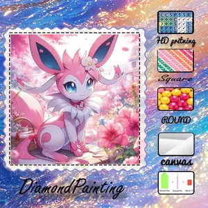 5D-DIY, velvet canvas, diamond art, Diamond art tools, diamond painting kit, pink fairy, floral background, anime style, AB diamonds, fairy dust diamonds, crystal diamonds, perfect home decoration