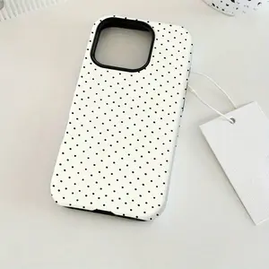Polka Dot Pattern Beautiful Fashion Two-In-One Membrane Shell - Sturdy Double Protective Shell, Feel All-Inclusive Mobile Phone Case Durable, -Durable, Shock Absorbing and Stylish Protection -Compatible with iPhone 17,16, 15, 14, 13, 12, 11, Plus, Pro,Pro