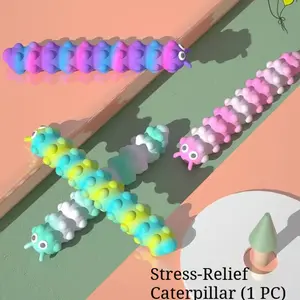 Caterpillar Pop-Bubble Sensory Toy, Stress-Relief Fidget Toy, Sensory Press Toy, Stress-Alleviating Toy, Ultimate Fidget Stress Reliever