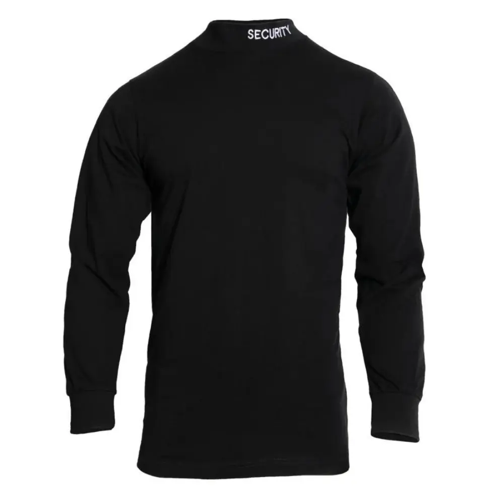 ROTHCO Men's Security Mock Turtleneck Top, Fitted 100% Cotton Shirt with Embroidered Collar for Cold-Weather Workwear