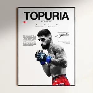 Ilia Topuria Poster, UFC Wall Print, MMA  Fighter Poster, Gym Poster, UFC Fan Room Decor, Gift for Him, ufc Champion Poster