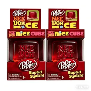 2026 NEW Needoh Nice Cube Water Drop Squeeze Toy Dr Pepper, Red Stylish Sensory Stress Relief Ball, Soft Squishy Fidget Toy, Relaxing Anxiety Reducing Hand Toy, Perfect Gift for All Ages