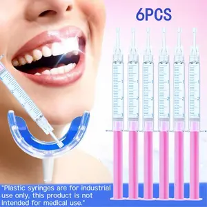 6-Pack Teeth Whitening Gel Pens, Deep Cleaning Tooth Gel Pen, 3ML Each, Paraben-Free, Fda Registered, Oral Care Benefits: Whitening, Cleansing