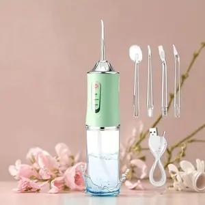 Tiktok Finds | Rechargeable Electric Flosser and Plaque Cleaner with 4 Nozzles Portable Teeth Cleaning Device for Men and Women Ideal for Daily Oral Care Prevents Cavities