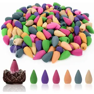 Backflow Incense Cones for Waterfall - Waterfall Scented Incense Cone 108 PCS, Bulk 6 Different Incense Waterfall Cones for Backflow Smoke Burning