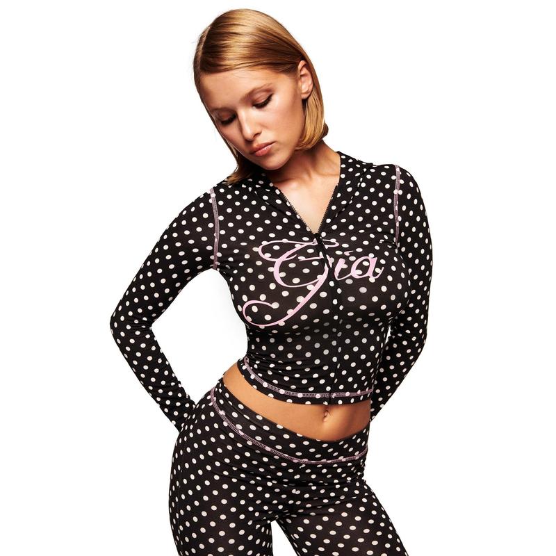 BLARE HOODIE - BLACK POLKA DOT