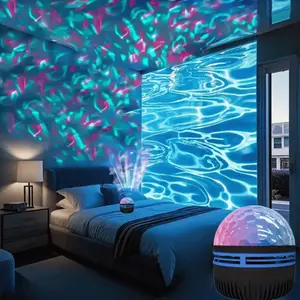 16 Color Water Ripple Decorative Lights, Holiday Atmosphere LED Room Decoration, Christmas Halloween Gift, Plug-And-Play Auto Color Change