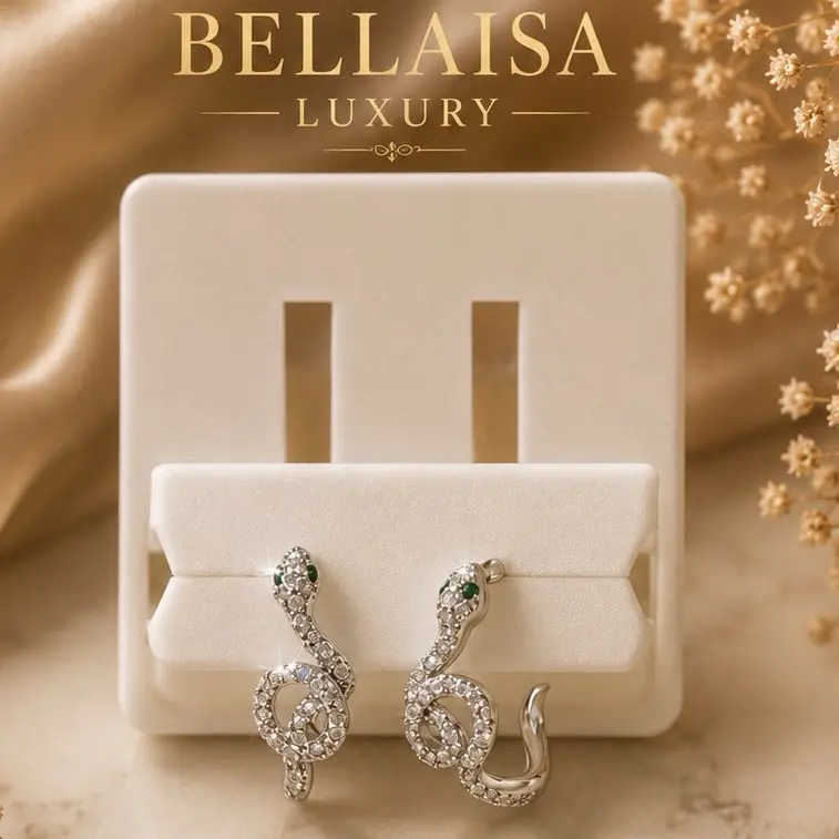 925 Sterling Silver Snake Earrings for Women