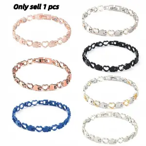 Heart Shaped Magnetic Bracelet, Heart Charm Bracelet, Adjustable Fashionable Simple Design, Perfect Gift for Valentine's Day, Birthdays, Christmas & More!
