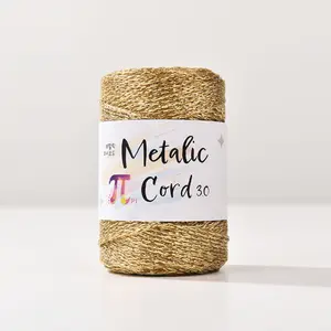 3mm Gold Silk Empty Core Rope 90g Handmade Diy Crochet Shoe Scarf 100m Hand-woven Rope Material Package
