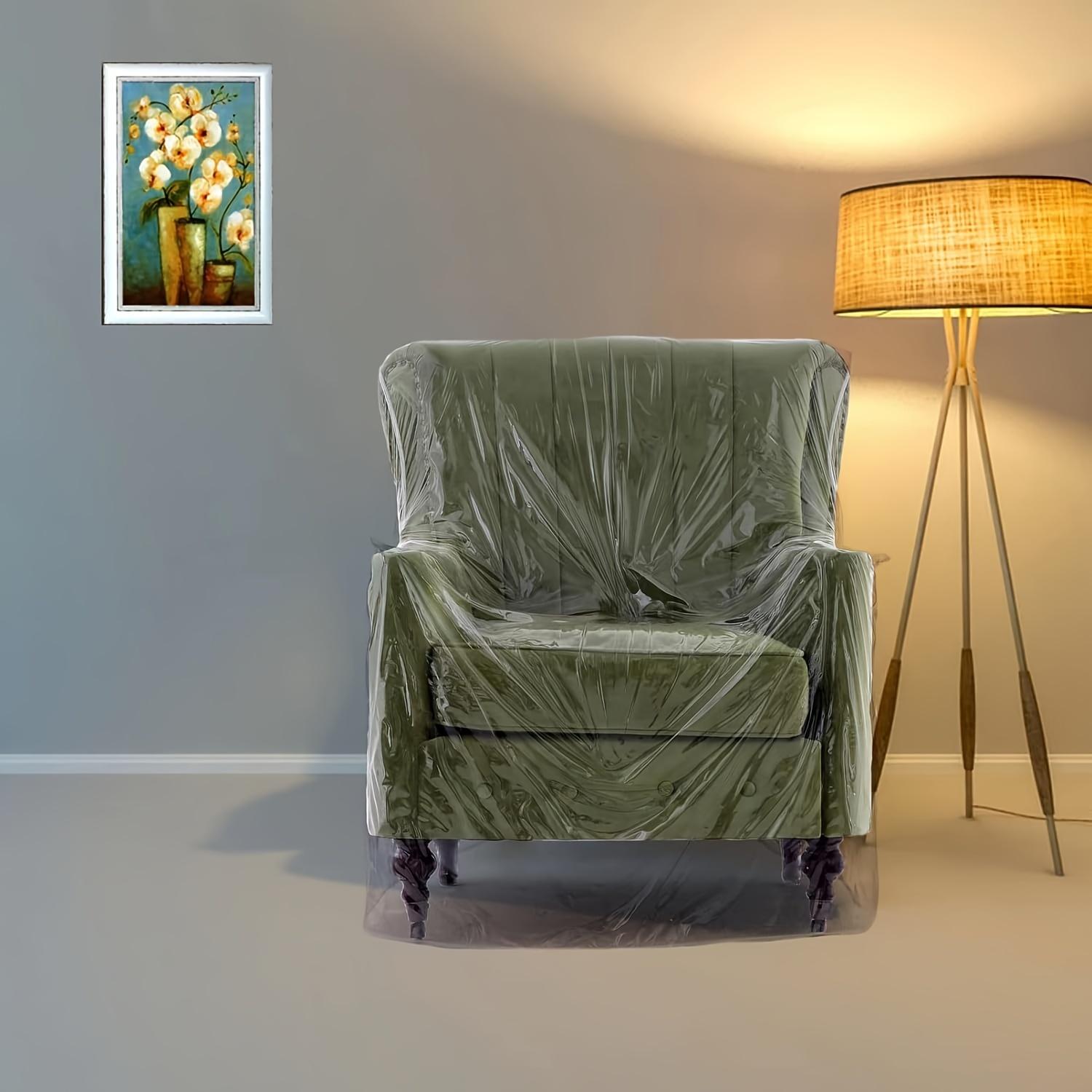 1pc Heavy Duty Plastic Recliner Cover Pets | Cat Dog Scratching Protector Clear Vinyl Waterproof Sofa Covers, for Furniture Living Room Chairs