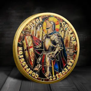 1 Count Guardian Angel Lucky Coin - Intricately Painted Military Challenge Coin, Perfect for Collectors, Home Decoration Ornaments