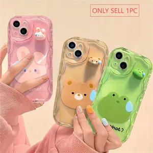 Fun and Quirky Water Ripple Shell+3D Doll Shockproof Phone Case For iPhone 17 15 14 Pro Max 16 16E 12 11 Pro 7 8 Plus XR XS X SE Back Cover