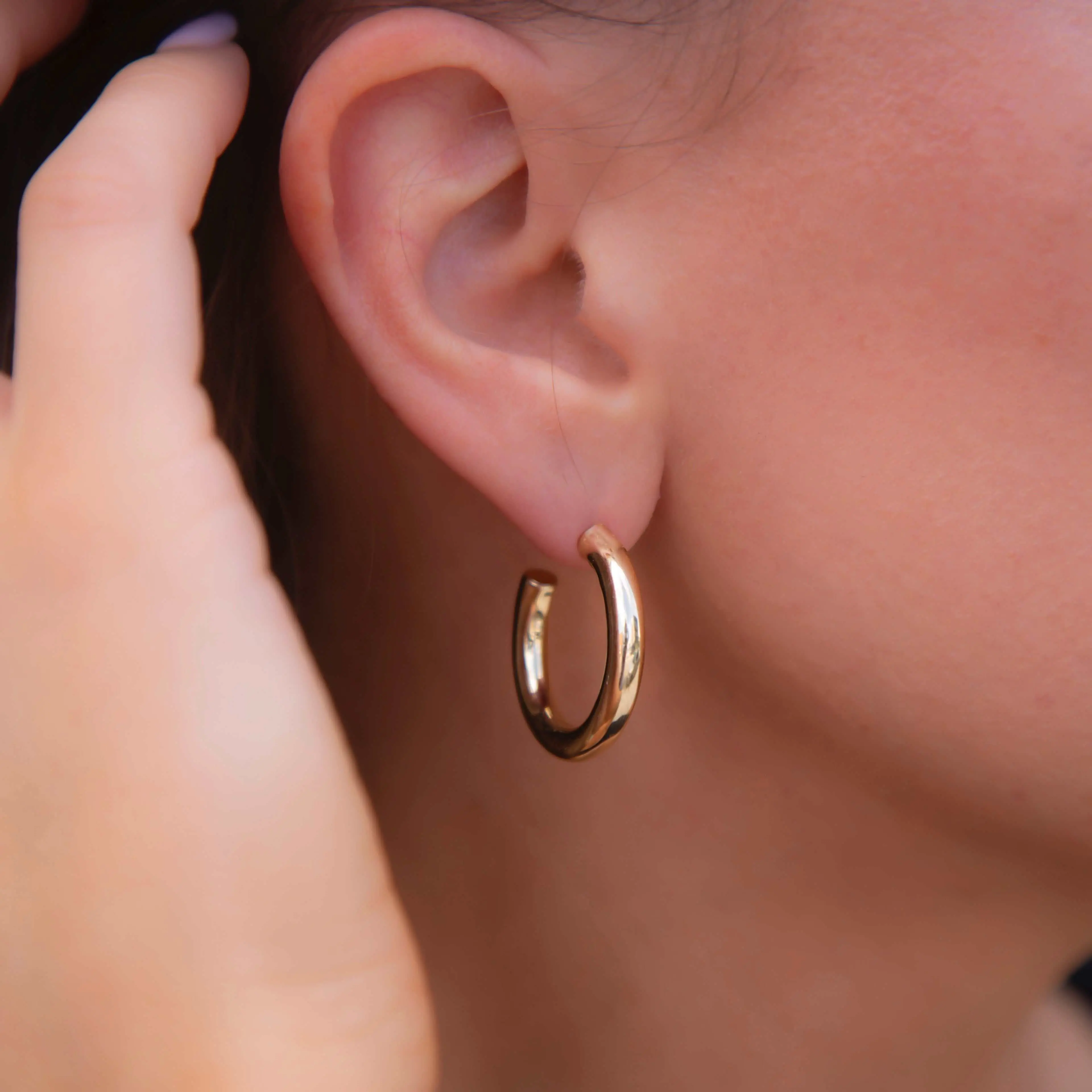GLD Tube Hoop Earrings in Yellow Gold - Perfect Gift #tiktokshopsummersale