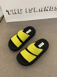 Women's Block Slip-On Sandals, 4-9cm Height Increase, Street Style, Comfortable Summer Footwear