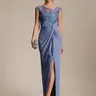 EVER PRETTY Women's Chic Classic Knitting Mermaid Formal Dress - Sequin Bodice, Cap Sleeves, Elegant Dresses with Guest-Ready Shine for Bachelorette Party, Wedding Guests Events 2781