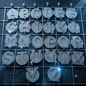 2003 Iced Out Custom Bubble Initial Pendants Multi-Letter Drip Chain Cubic Zirconia Bold  Ultimate Personalization Next-Level Shine customizable with engraved letters, logos or patterns Rhinestone Decorated Jewelry Complimentary shipping tiktokshopspringg