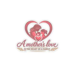 A mother's love heart family illustration Kiss-Cut Sticker | Mother's Day