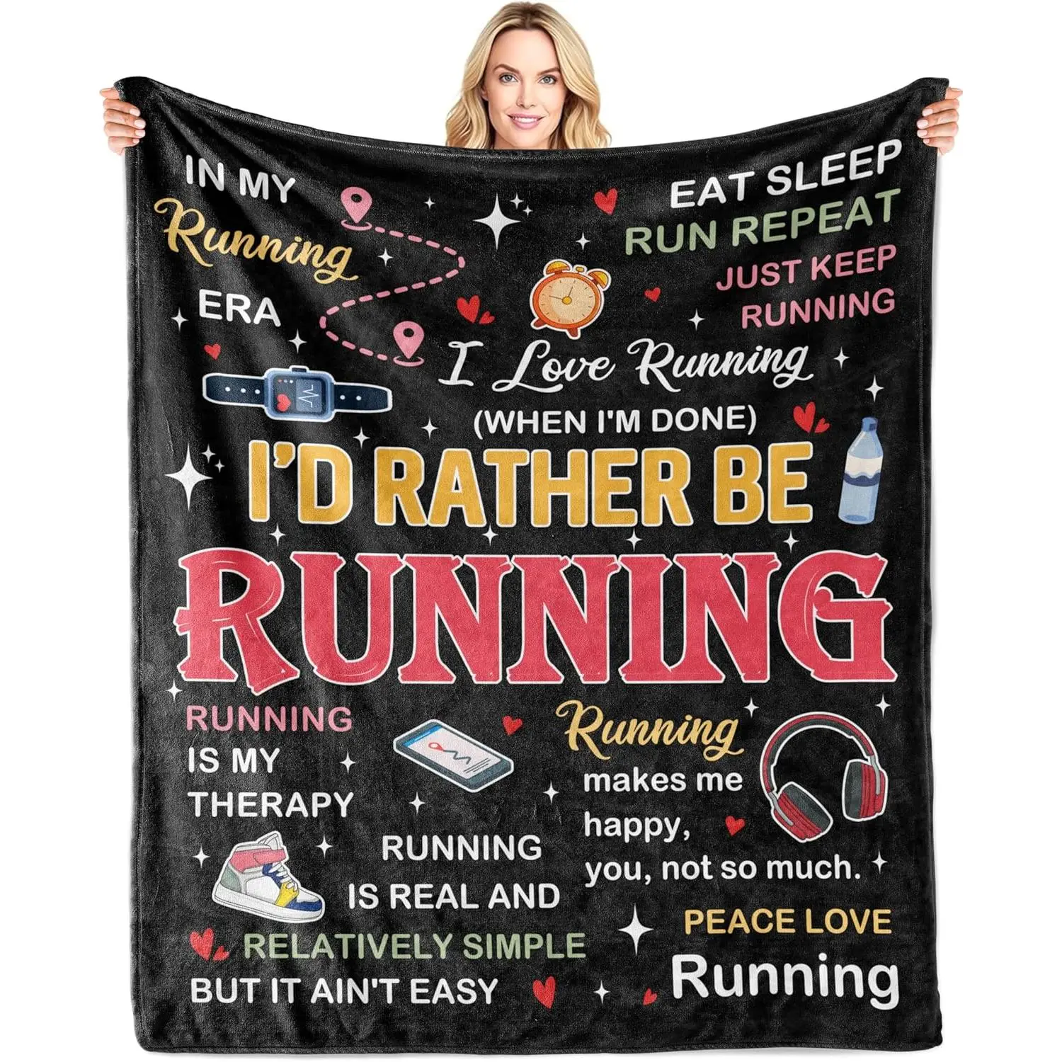 Gifts for Runners Women/Men Blanket, Cross Country Gifts, Marathon Runner Gifts, Cool Running Accessories Throw, Track and Field Gifts 60"X50"