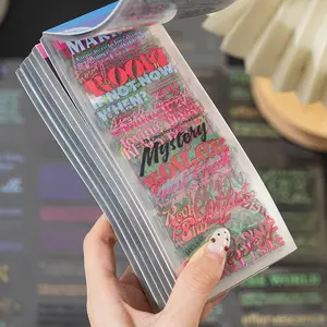 50 Sheets Clear Quote Sticker Pad (Single/Bundle) - Waterproof PET Transparent Word & Aesthetic Typography Decals for Junk Journal #SummerVibes