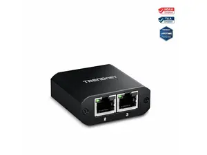 TRENDnet 2-Port Gigabit Splitter with USB Type C Power, TEG-102S, Splits One Network Connection Into Two, Ethernet Splitter, USB Type C Power Cable Included, NDAA & TAA Compliant