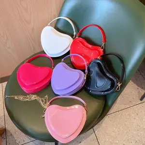 2025 New Pvc Cute Mini Ins Love Bag Children's Handbag Bag Women's Diagonal Barbie Jelly Bag