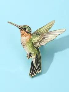 Hummingbird Creative Brooch Design Metal Badge Student Gift Pin Book Bag Decoration Lapel Pin