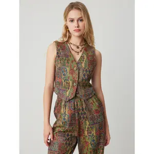 Cider [size 2-10] V-neck Retro Aztec Graphic Vest