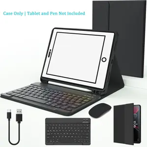 Tablet Keyboard with Pencil Holder, 1 Count Detachable Keyboard Protective Case, Anti-fouling & Scratch Protective Keyboard Case for iPad Air/Pro/Mini, Wireless Tablet Keyboard