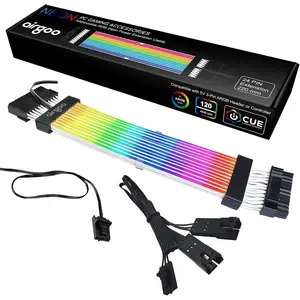 Addressable RGB ATX Strimer S2, ARGB PSU Extension , Include ATX 24-pin 18AWG Wires, for AG-DRGB16 SignalRGB Controller (Not Included)