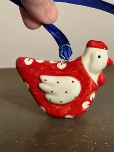 Manufaktura Red Blossom Chicken Ornament