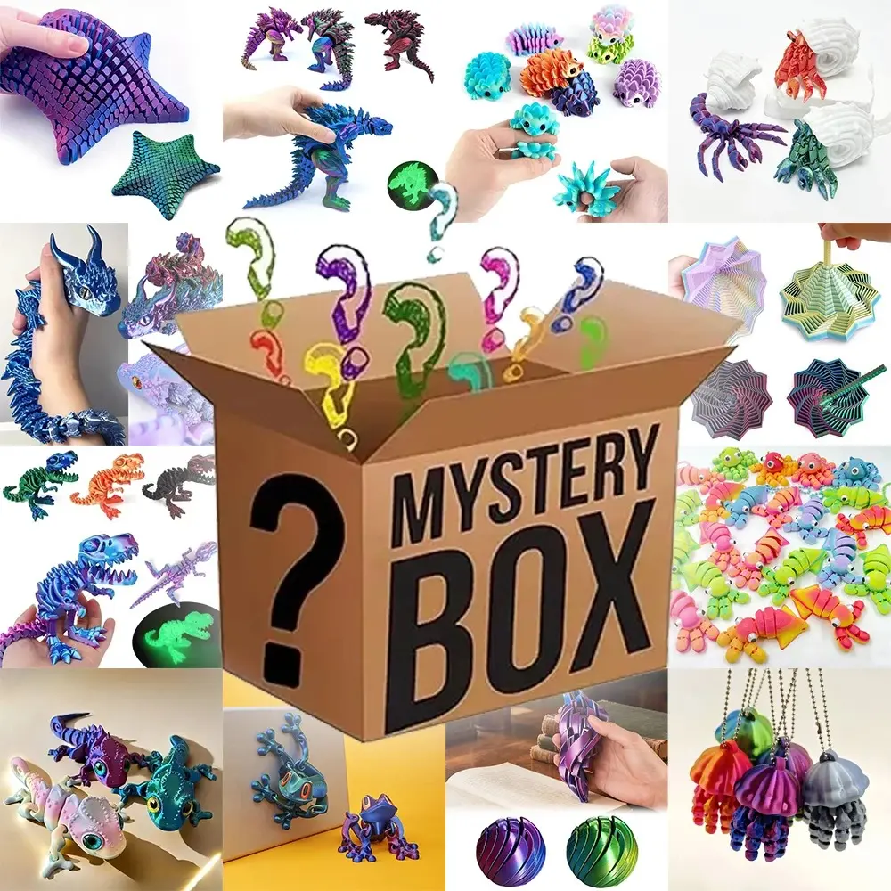 3D Printed Model Toys Mystery Surprise Box - Surprise Gift Box with Assorted Collectibles, Toys & Accessories for Unboxing Fun