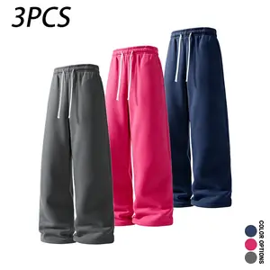 Men’s casual athletic long pants with an elastic waistband and drawstring; loose fit suitable for sports and fitness. Versatile everyday casual pants with pockets for spring and autumn.