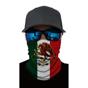 Mexican Flag Tube Headscarf, Outdoor Sports Cycling Scarf, Breathable Neck Gaiter Mask for Men and Women, UV Protection Cycling Gear Full Balaclava