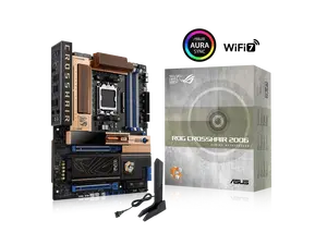 ASUS ROG Crosshair 2006 X870E AM5 ATX motherboard, DDR5, DIMM Fit, WiFi 7, 10Gb LAN, 5x M.2, 2x USB4, 2" OLED Display, AIO Q-Connector